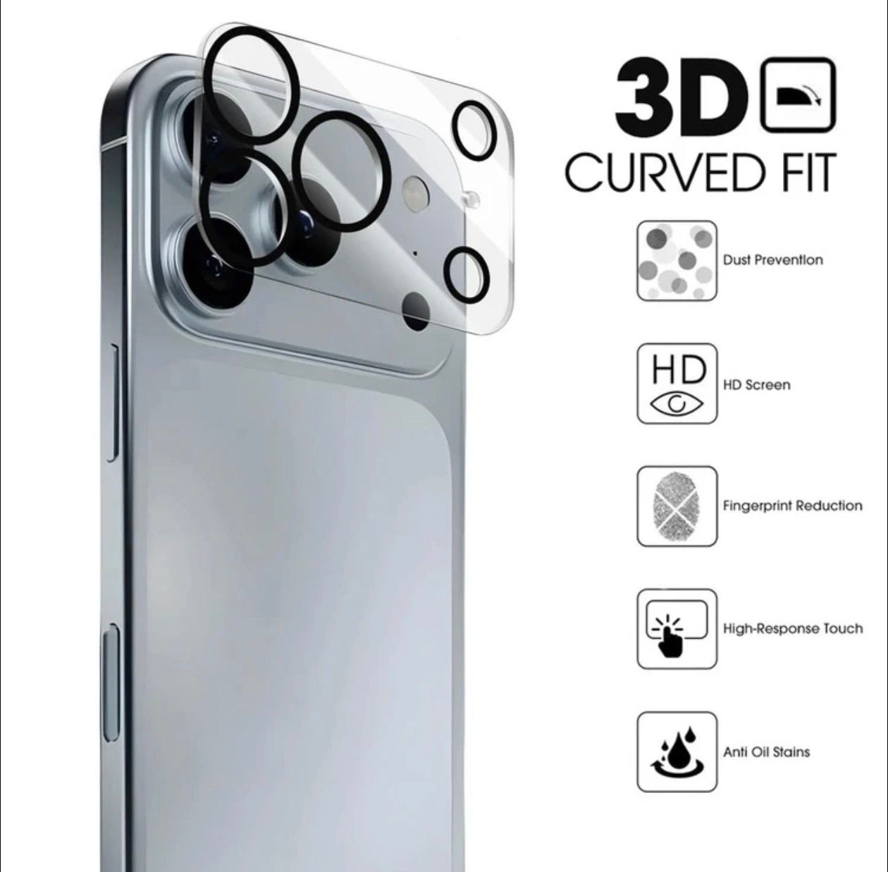 17 Pro Max Lens Protector 3D High Definition