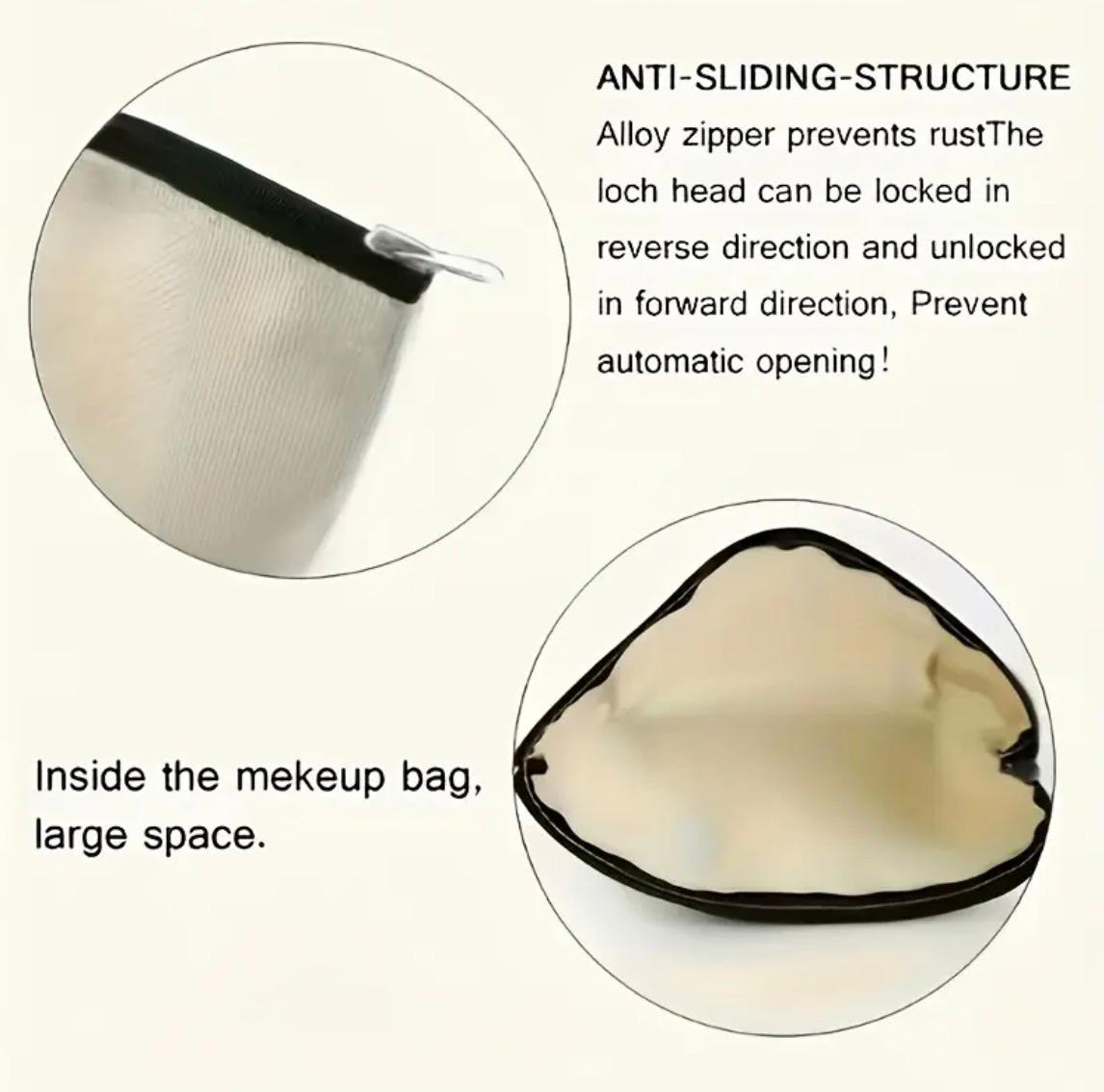 Stylish Canvas Makeup Bag with Zipper