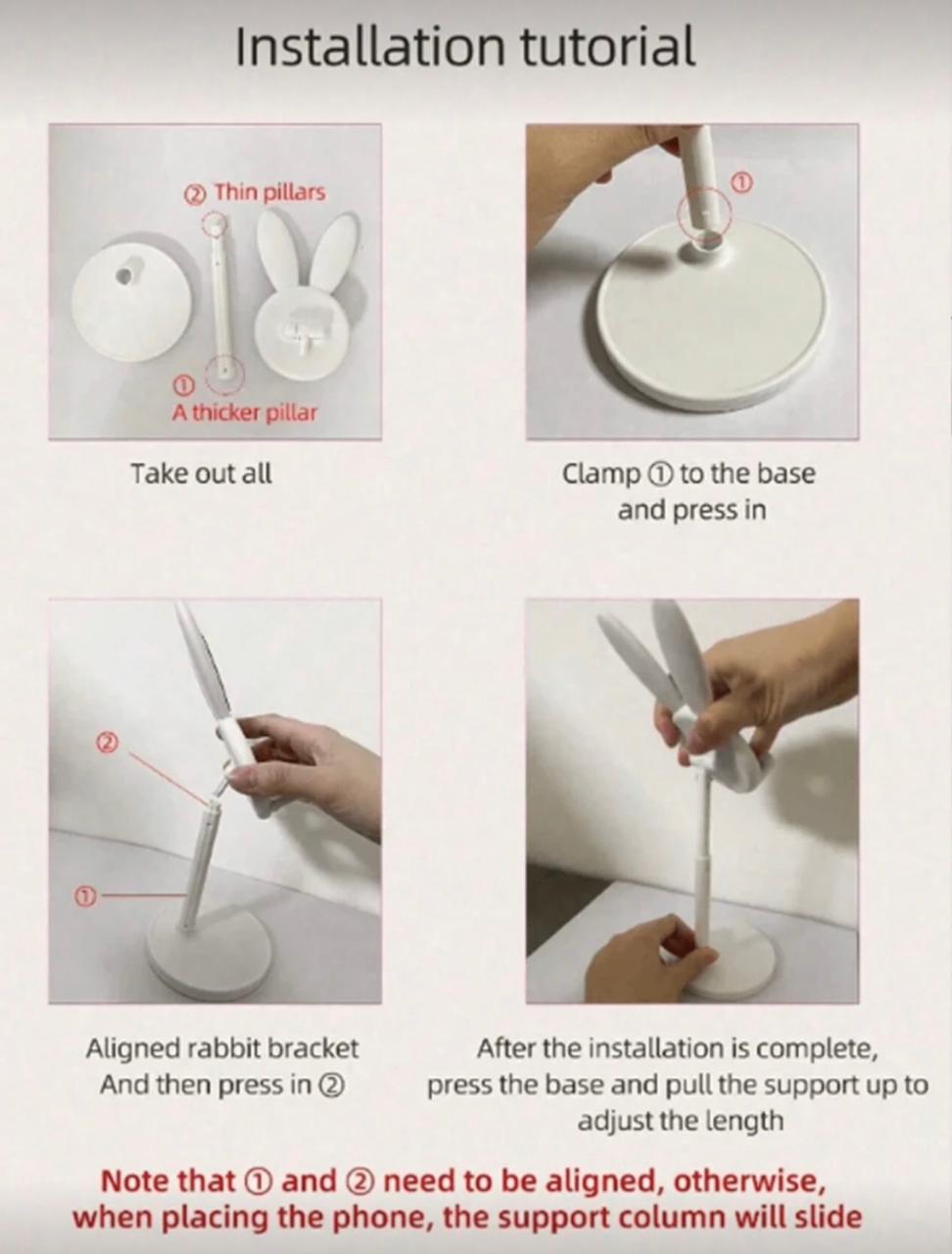 Adjustable Folding Rabbit Shaped Phone Stand