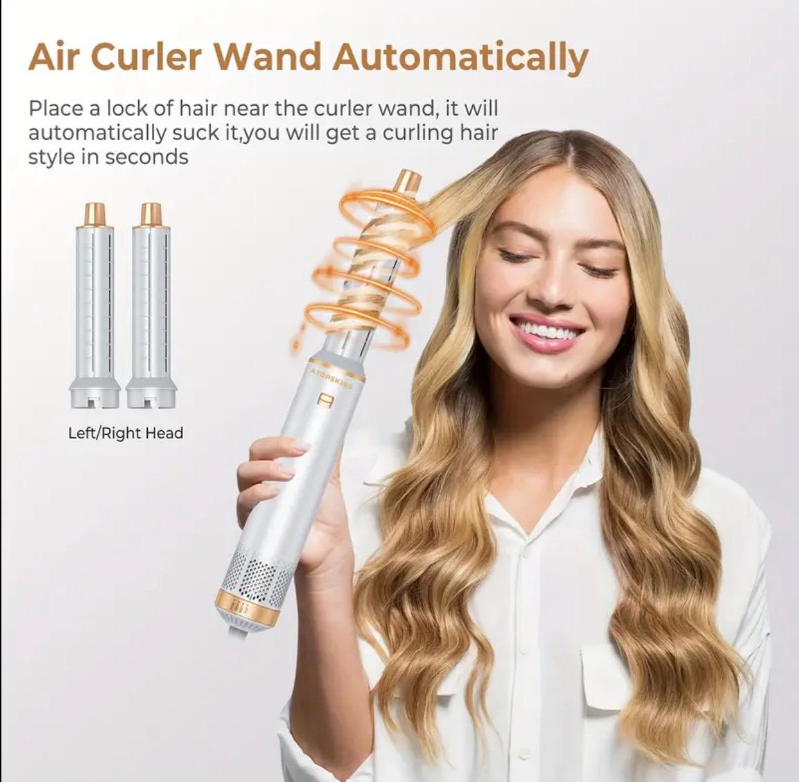 Hairstyler 5-in-1 Air Styler Hot Brush Curling Iron Thermal Brush Hot Hair Brush Hair Straightener Brushes for Long/Short Hair.
