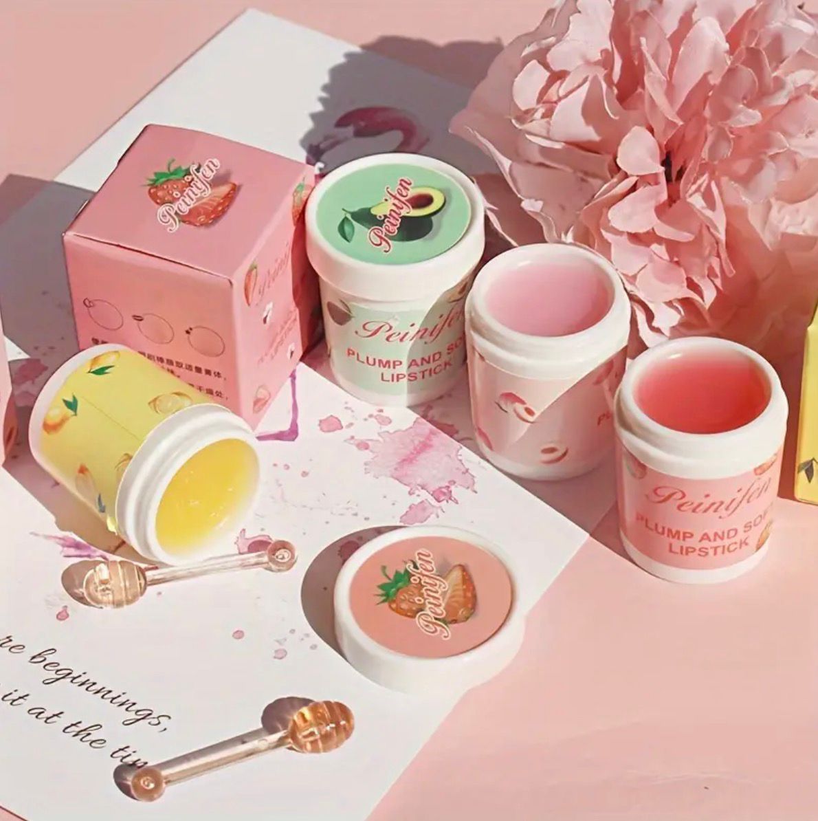 Peach Flavored Tinted Lip Balm Long-Lasting Moisturizing