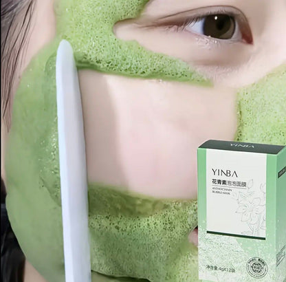 Yinba Anthocyanin Bubble Mask - Deep Cleansing Facial Mask with Antioxidant Properties, Unscented, Hypoallergenic, 12 Capsules