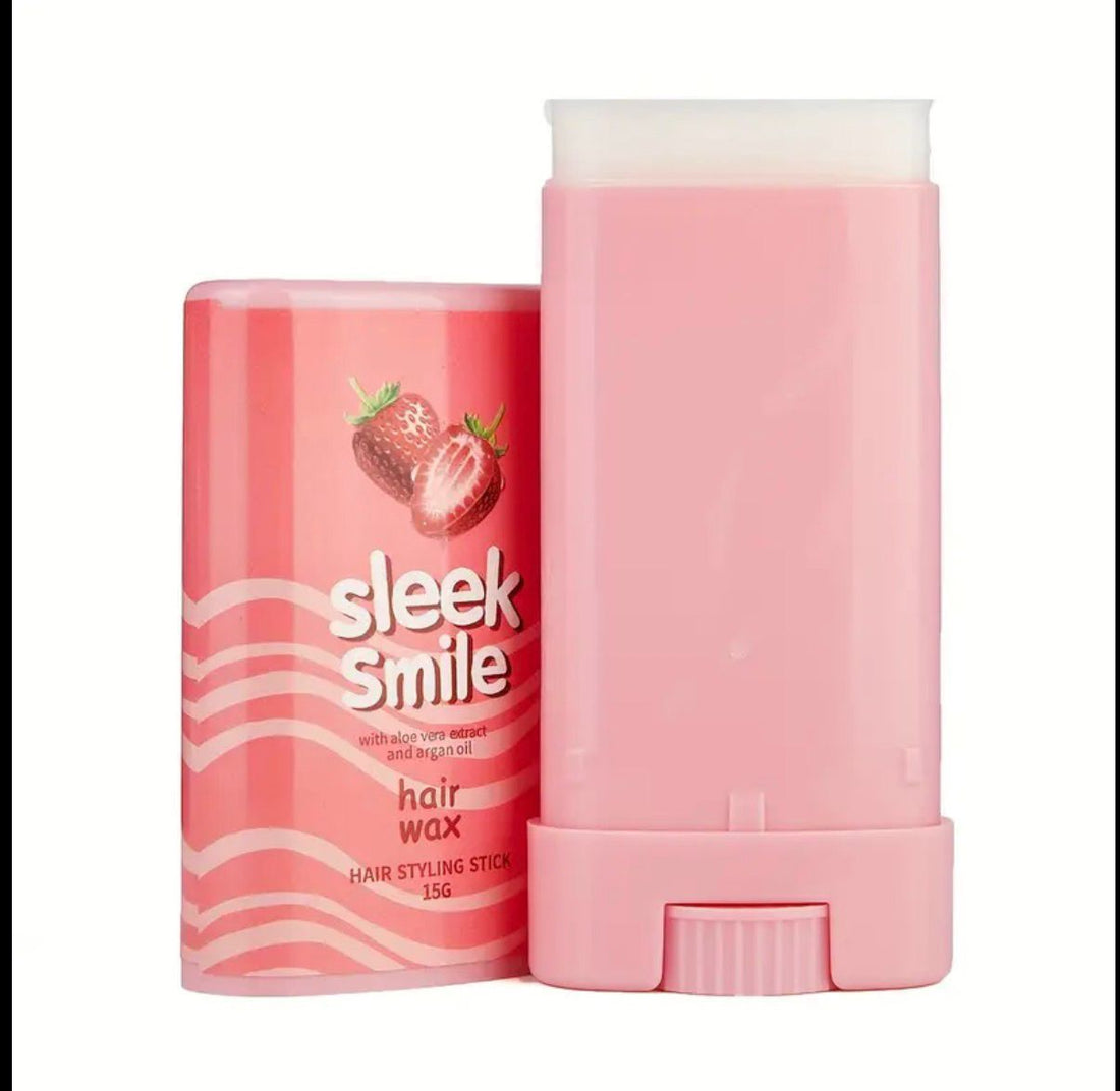 Sleek Smile Hair Styling Stick Balm, 15g - Unisex Adult Hair Wax for All Hair Types, Moisturizing &amp; Non-Sticky, Strong Hold for Thickness &amp; Texture, Natural Look, Travel Size
