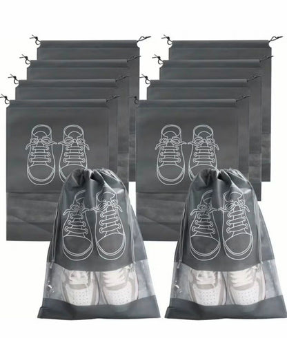 Travel Shoe Storage Bags - Lightweight, Transparent 10 Pcs