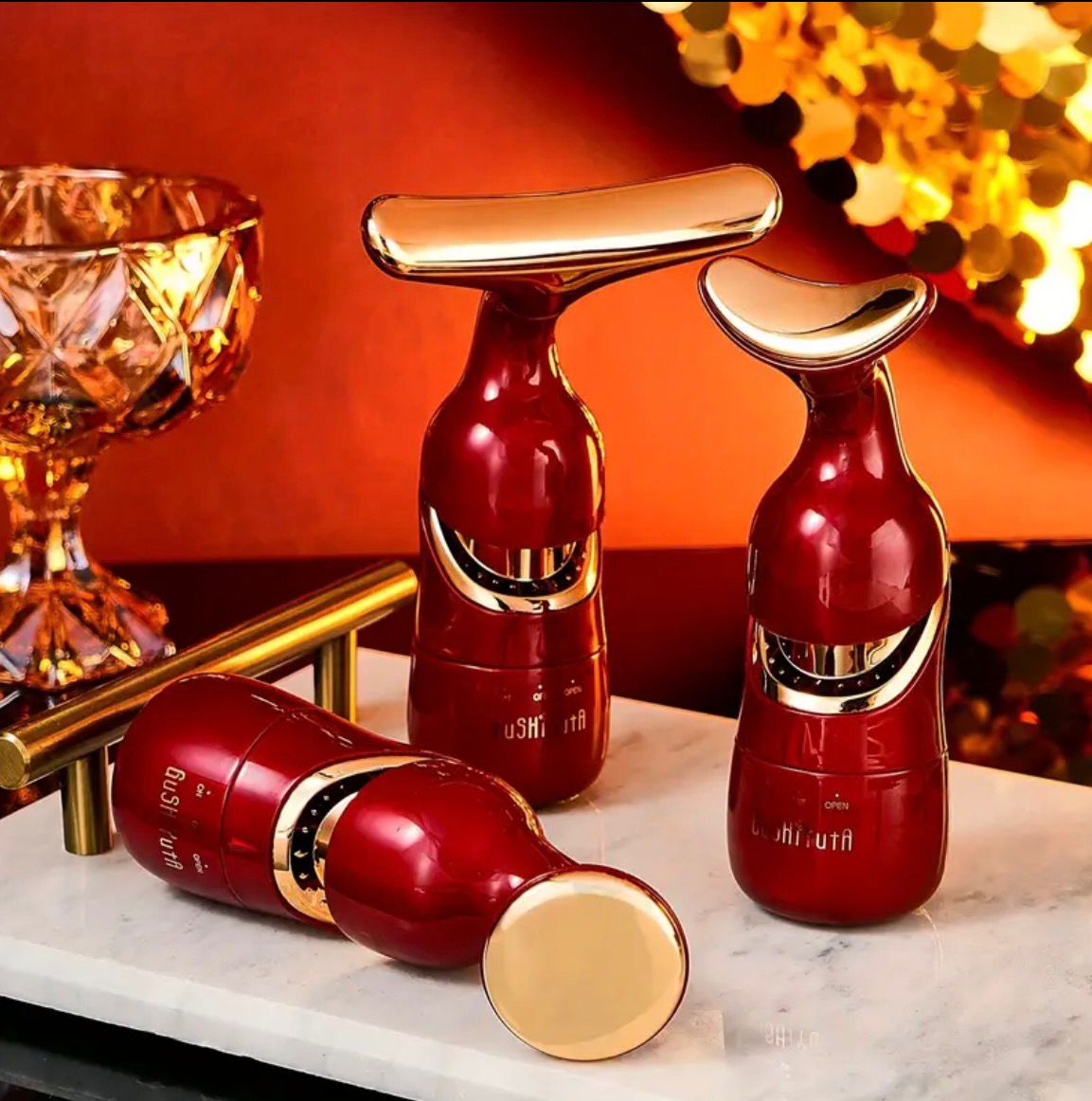 3-in-1 Home Beauty Device: Facial, Eye &amp; Neck Massager with Heat Relax