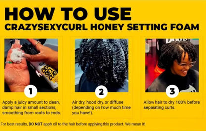 The Doux Beegirl Crazy Sexy Curl Honey Setting Foam 7Oz