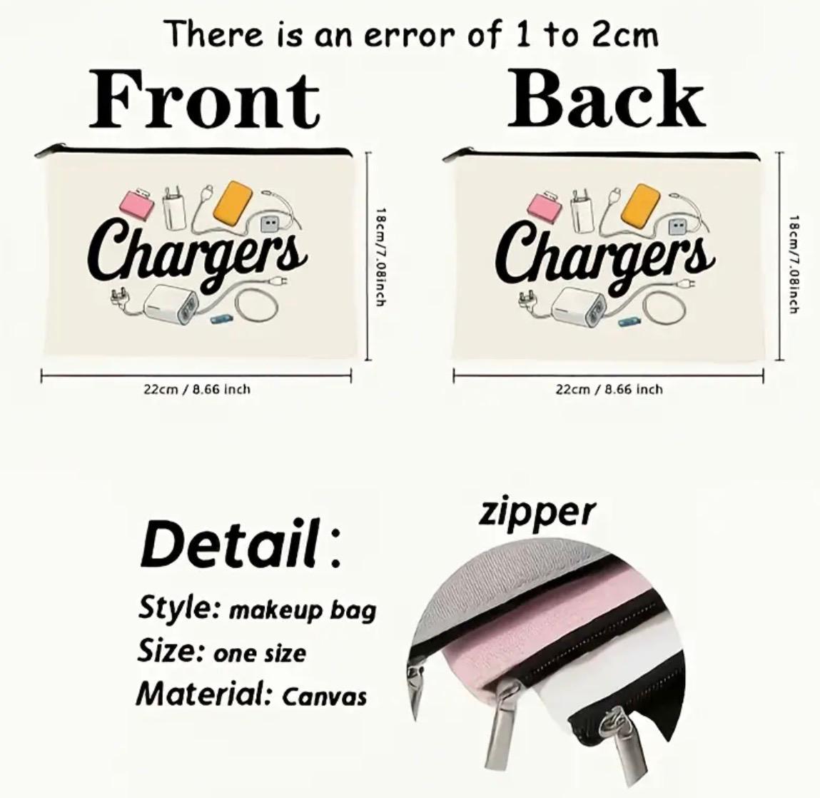 Stylish Canvas Makeup Bag with Zipper