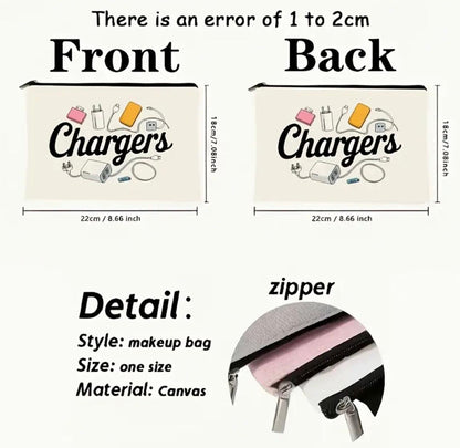 Stylish Canvas Makeup Bag with Zipper