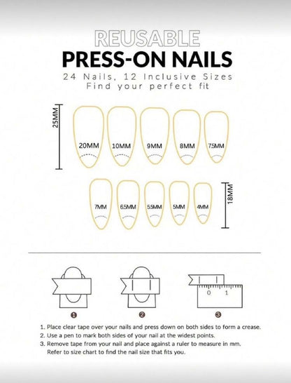 30 Pieces Of Medium Almond Shaped Pressed Fake Nail Patches, White Faux Pearl Bow Sweet