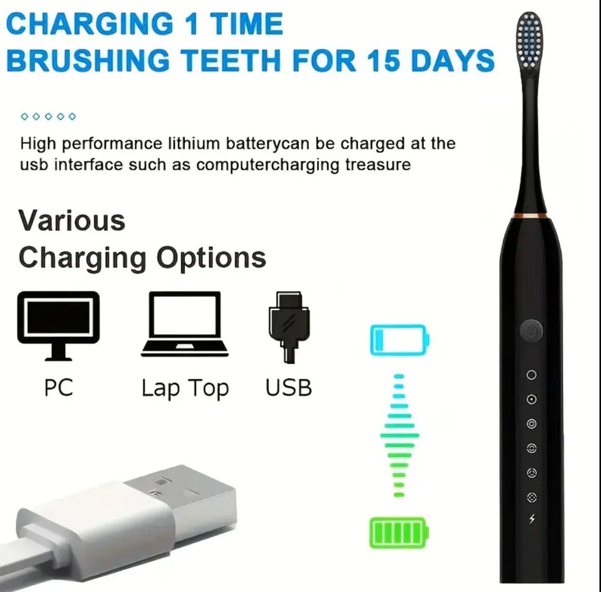 6-Speed Mode Smart Timer Electric Toothbrush