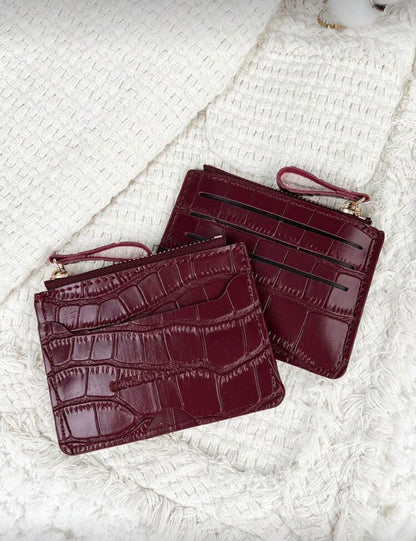 Slim Wallet Thin Lightweight Burgundy