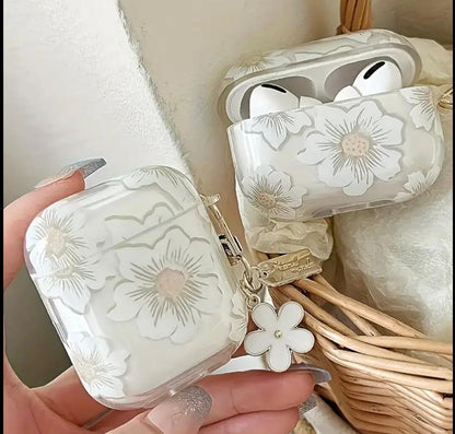 Fashionable white floral TPU protective case, suitable for Pro 2.