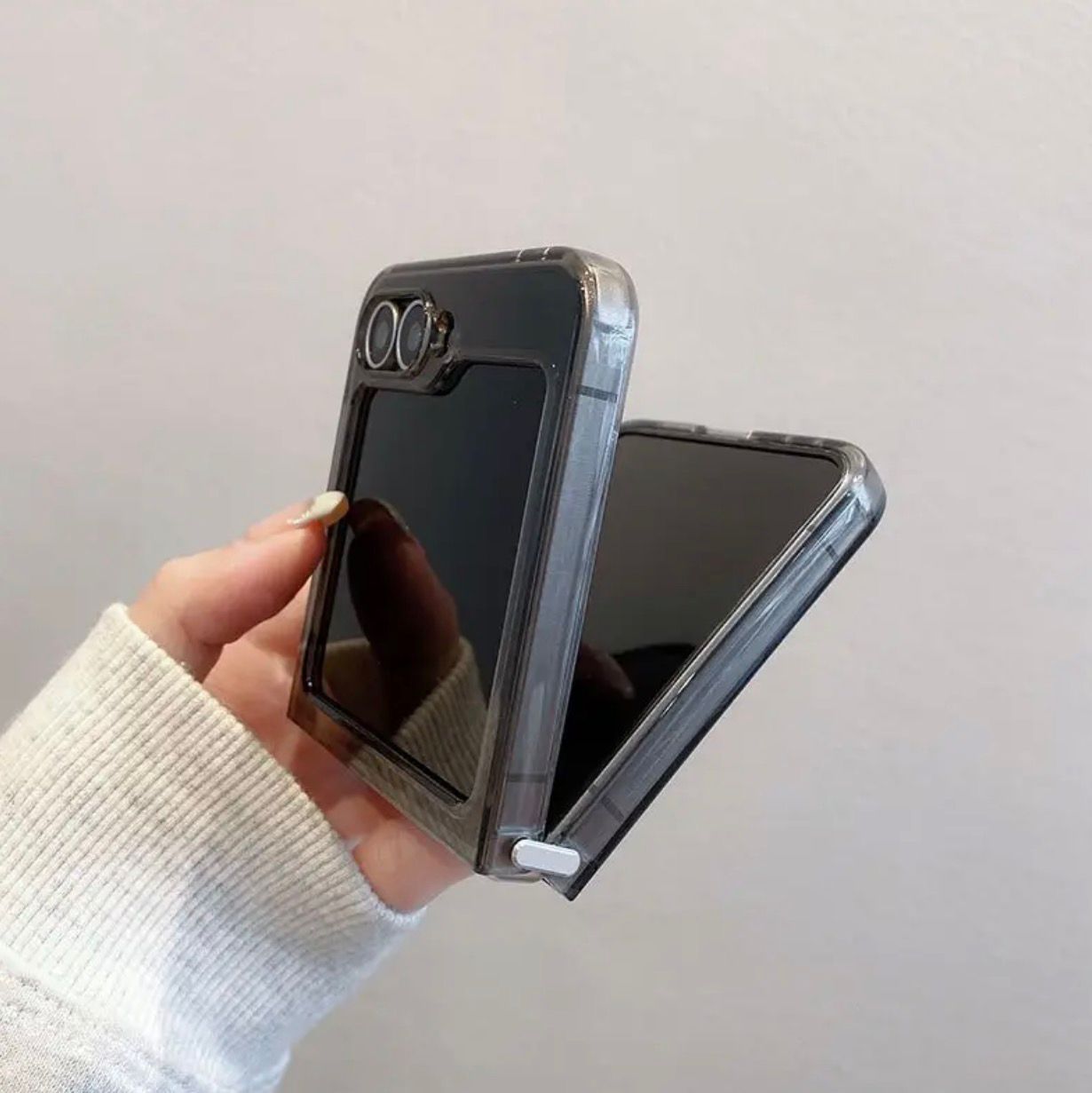 Samsung Galaxy Z Flip 7 The 5217 Bieye Hollow Girl Black Pattern TPU Shockproof Phone Case