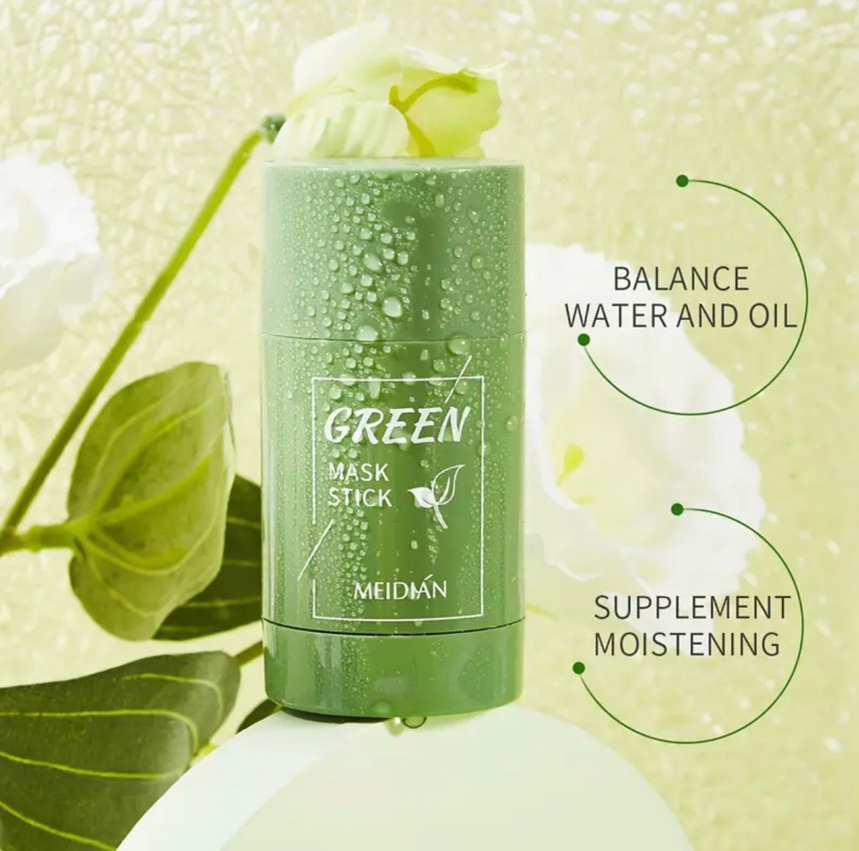 Green Tea Solid Face Stick-Deep Cleansing, Pore Removal, and Nourishing