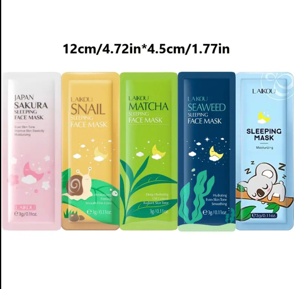 LAIKOU Sleeping Face Mask Pack of 20 – Hydrating &amp; Brightening Night Mask Set.