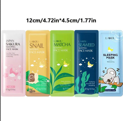 LAIKOU Sleeping Face Mask Pack of 20 – Hydrating &amp; Brightening Night Mask Set.