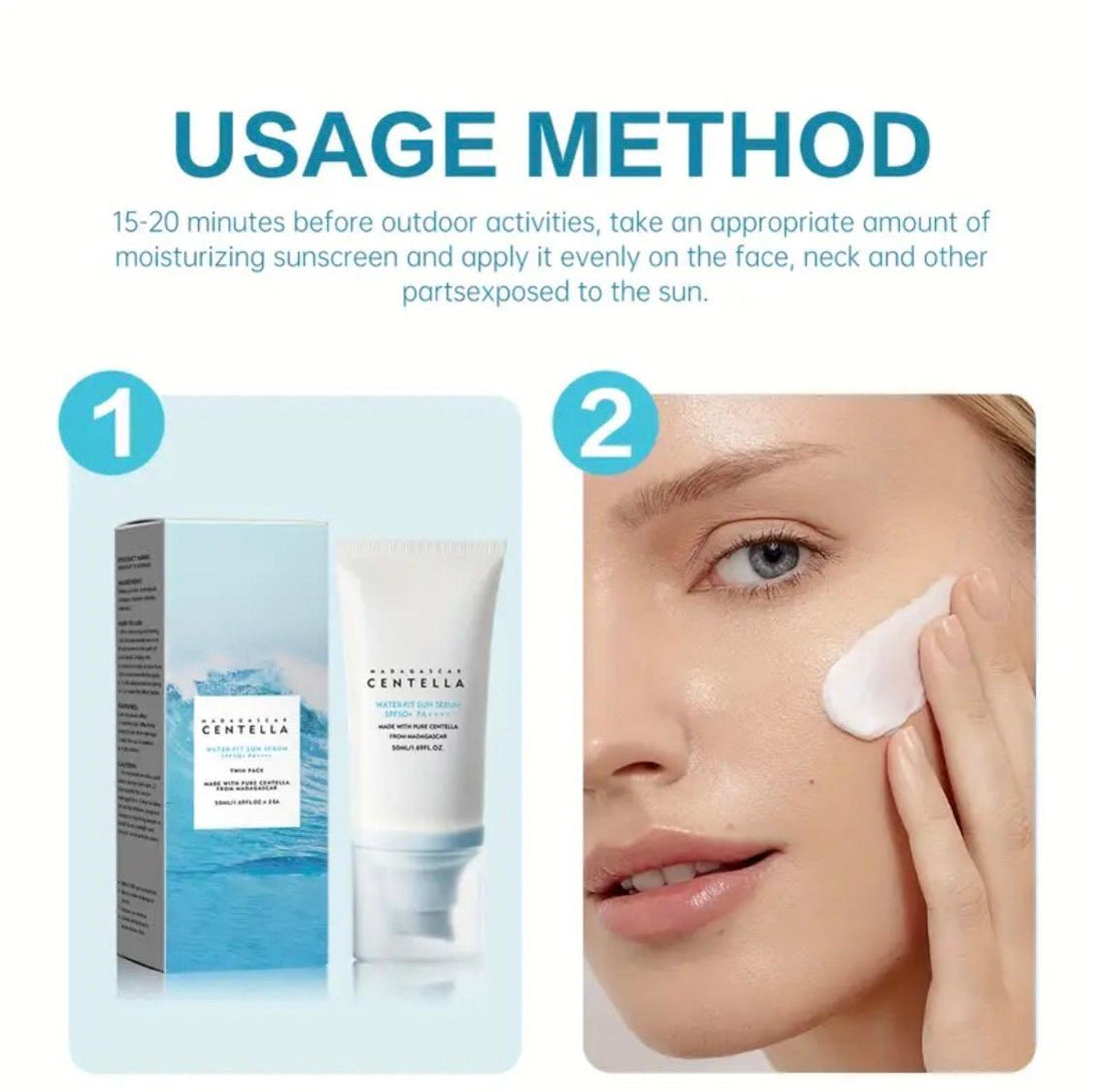 1pc Moisturizing Sunscreen, Suitable for Face and Body | SPF50+ PA++++ | Desert-Level Protection with Collagen, Vitamin E &amp; Snow for Lotus, Long-Lasting Waterproof, Sweatproof, Protection - 50ml