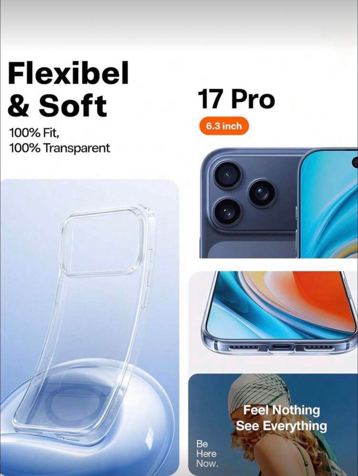 Clear Acrylic Shockproof Case Compatible With IPhone/17/17 Pro/17 Air