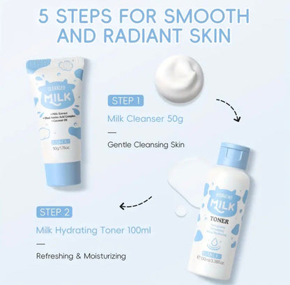 Nourishing Your Light Beige with Milk Skincare Set - Rich with Milk Extract, Niacinamide, Alpha-Arbutin, Vitamin E for Long Lasting Hydration.