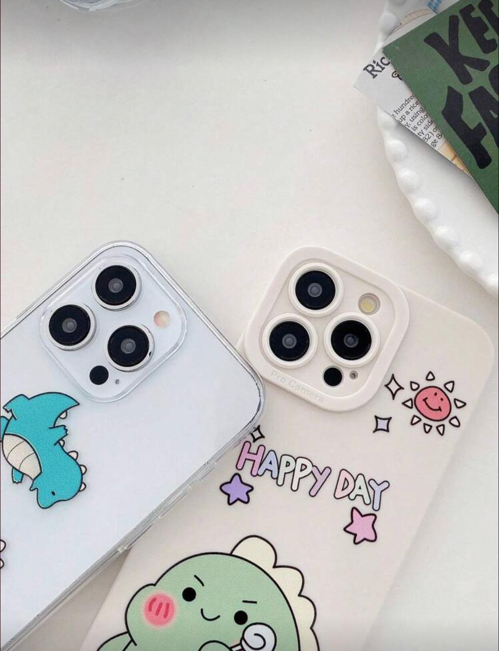 iPhone 16 Plus Cute Cartoon Dinosaur Pattern Soft And Friendly Feeling Camera Lens Cover Phone Cases 3Pcs
