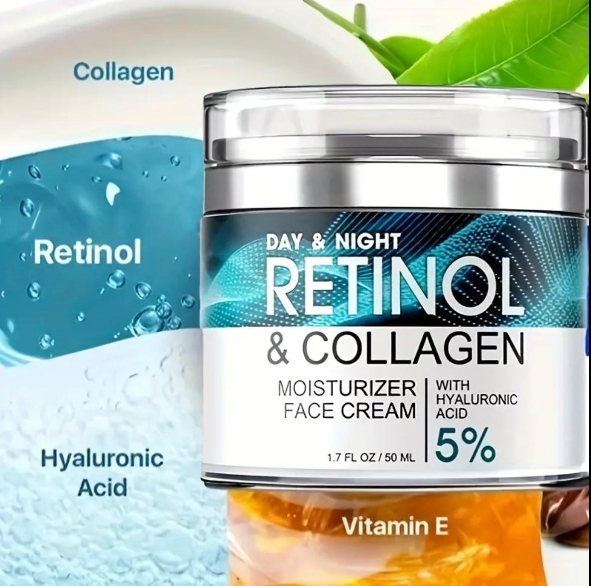 Retinol Moisturizing Cream with Collagen, Hyaluronic Acid &amp; Vitamin E - Hypoallergenic