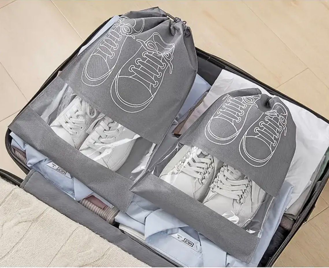 Travel Shoe Storage Bags - Lightweight, Transparent 10 Pcs