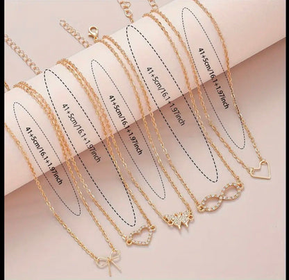 5 Pcs Set Pendant Necklaces for Women