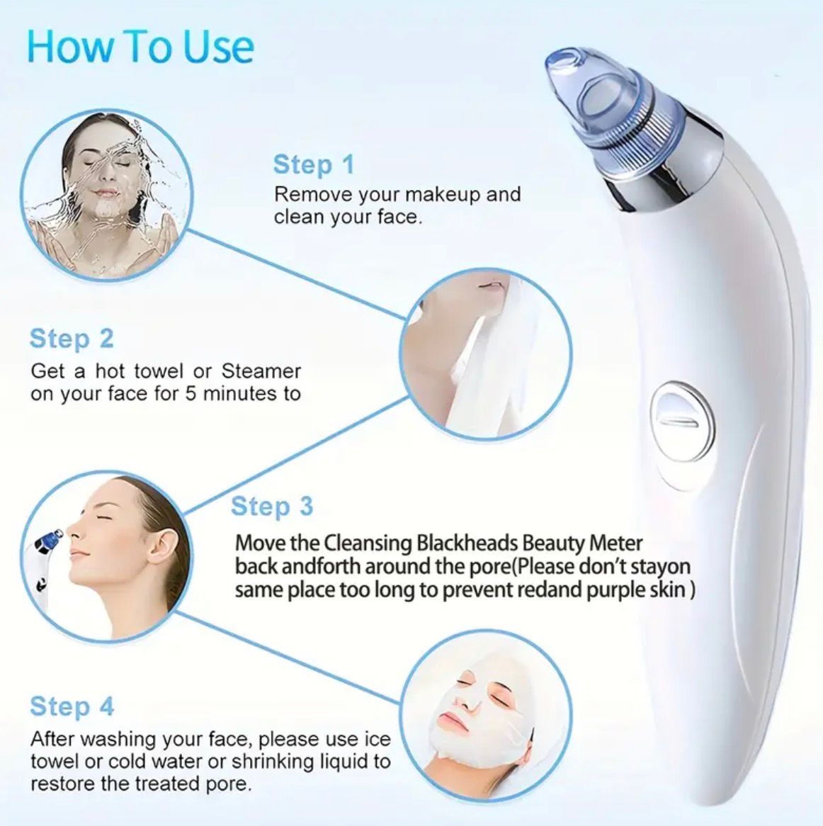 GENAI Blackhead clean Beauty Meter - Portable Facial Pore Cleaner