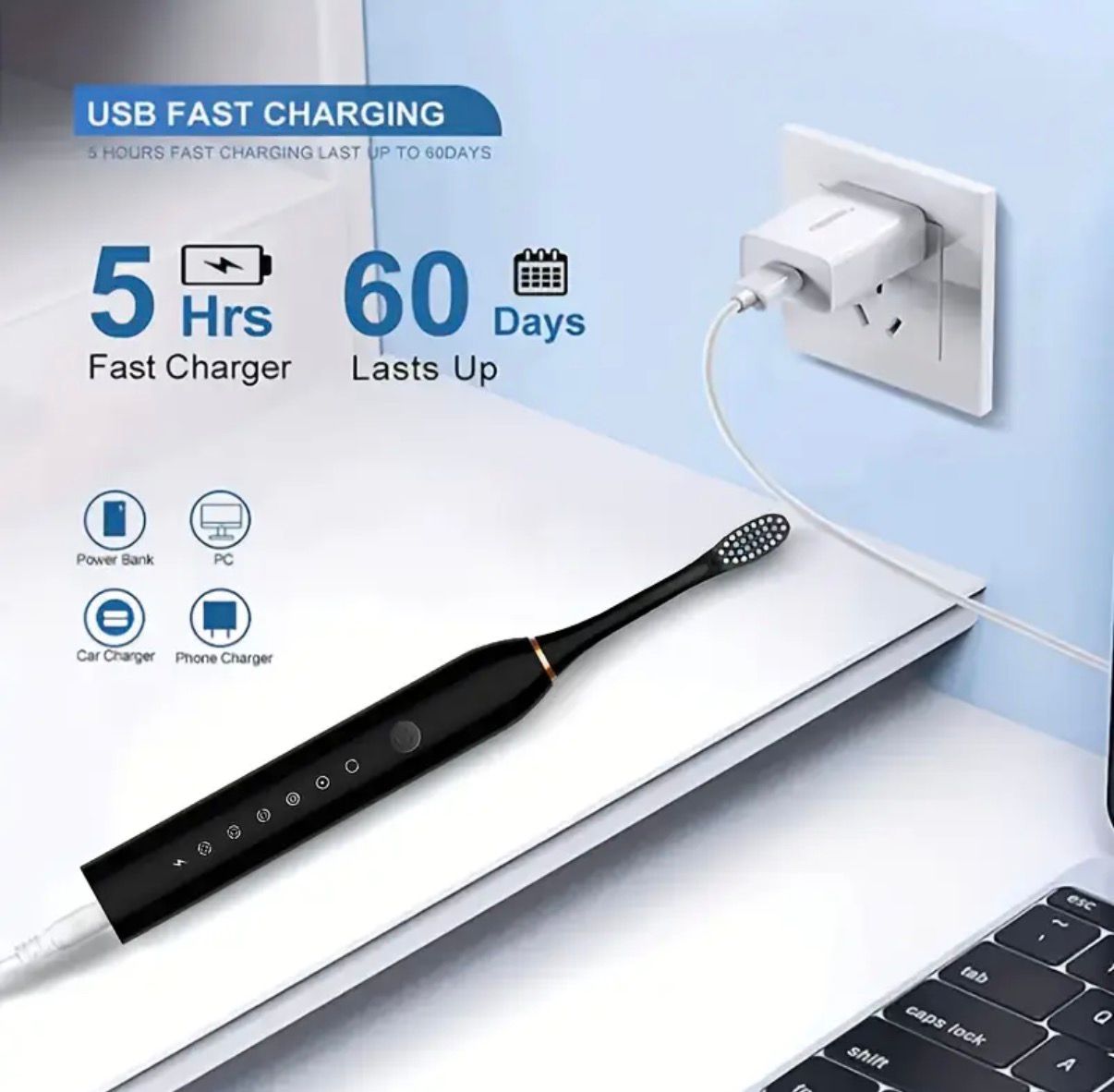 6-Speed Mode Smart Timer Electric Toothbrush
