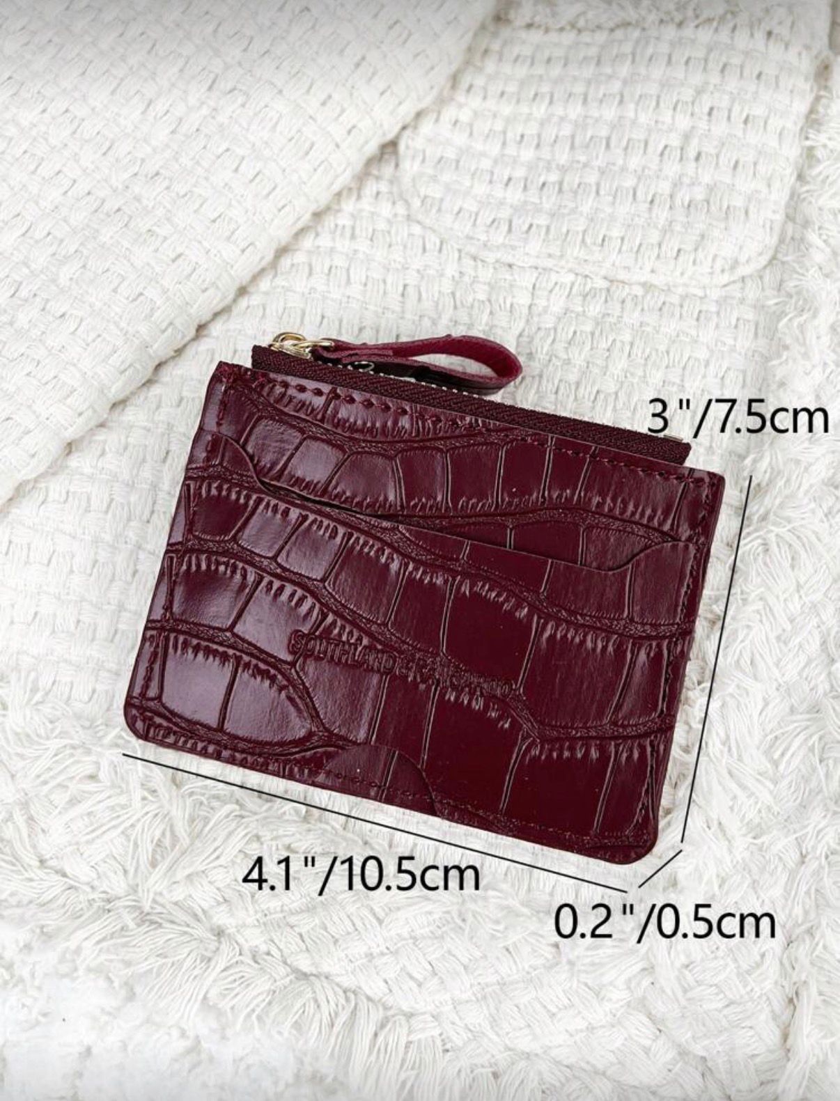 Slim Wallet Thin Lightweight Burgundy