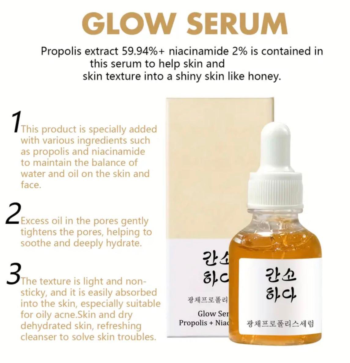 Propolis Niacinamide Glow Serum - Hydrating &amp; Facial Radiance