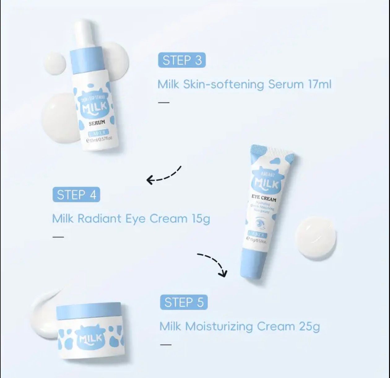 Nourishing Your Light Beige with Milk Skincare Set - Rich with Milk Extract, Niacinamide, Alpha-Arbutin, Vitamin E for Long Lasting Hydration.