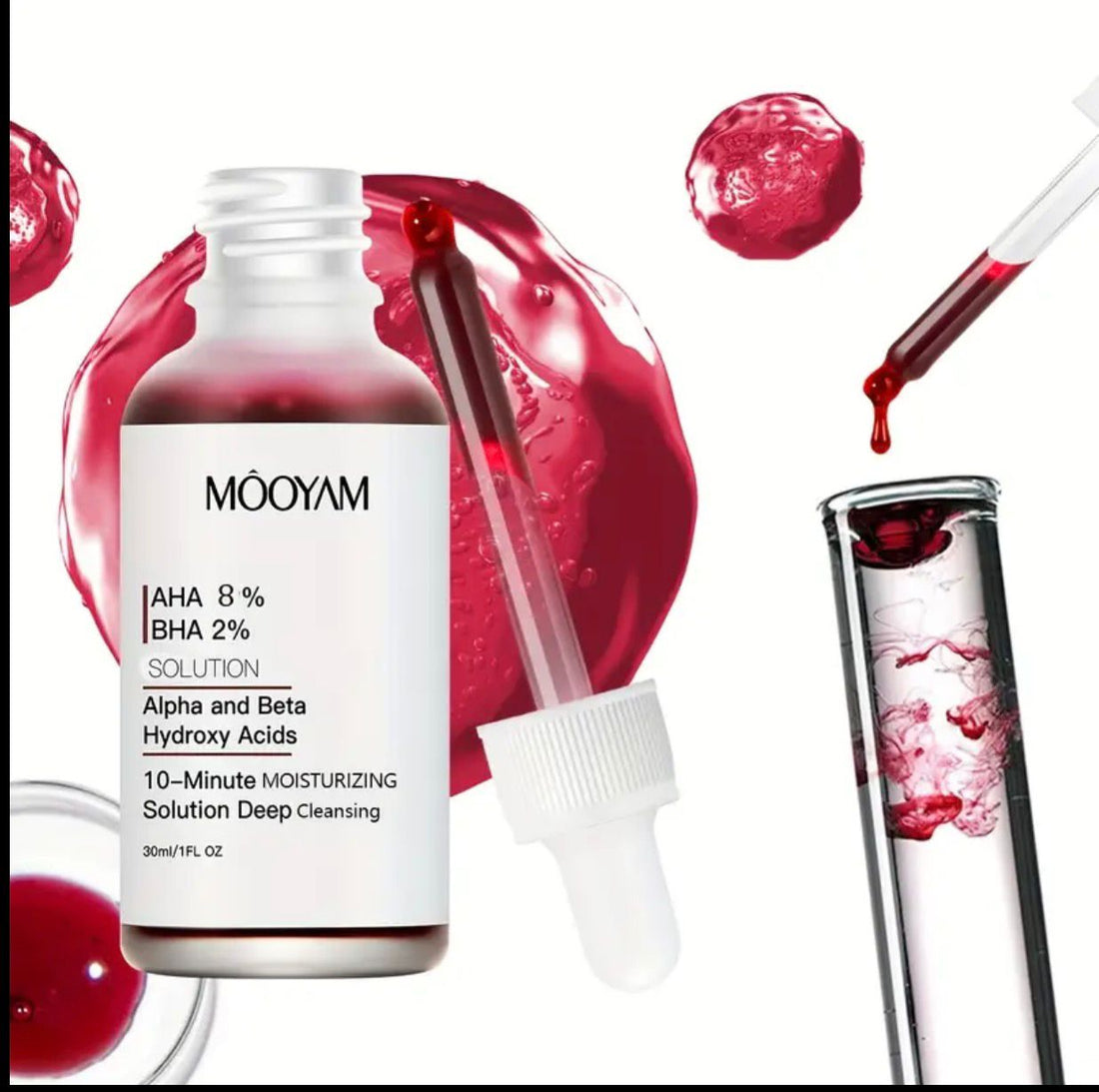 AHA8% BHA2% Essence Deeply Moisturizes And Brighten Skin Tone. Day And Night Essence.