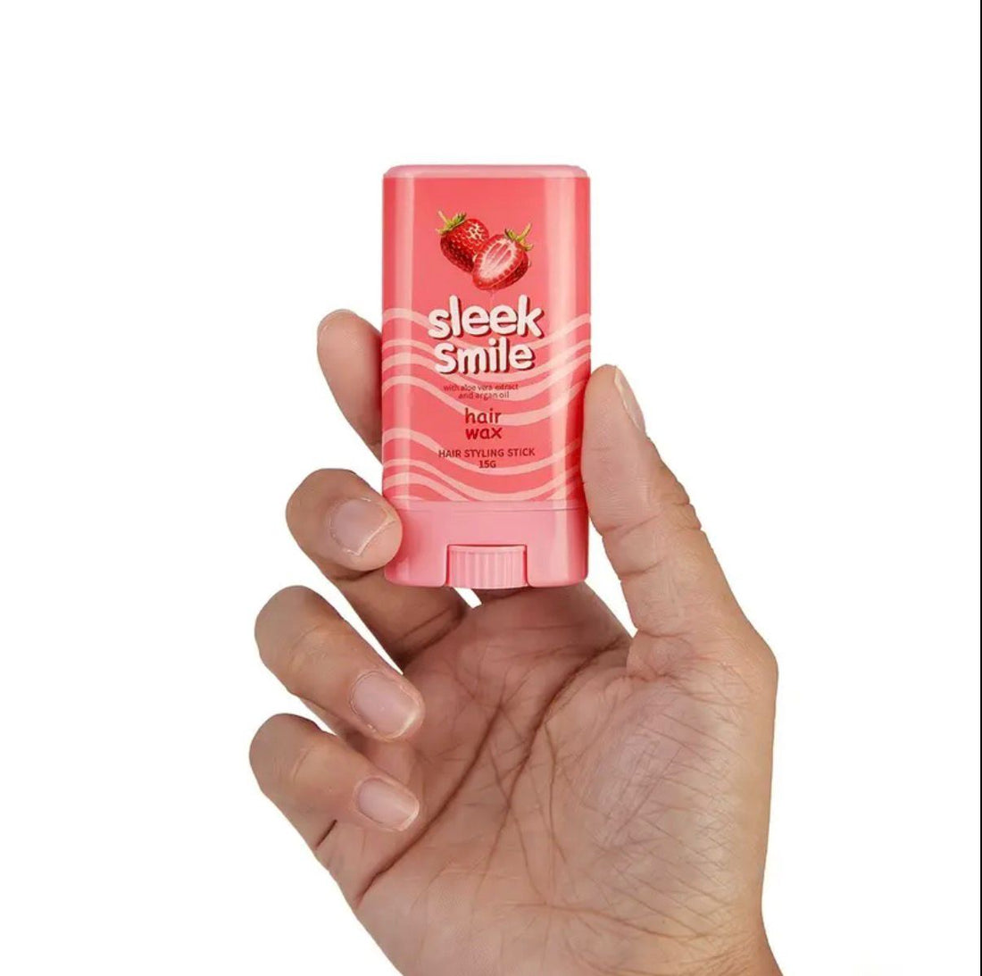 Sleek Smile Hair Styling Stick Balm, 15g - Unisex Adult Hair Wax for All Hair Types, Moisturizing &amp; Non-Sticky, Strong Hold for Thickness &amp; Texture, Natural Look, Travel Size