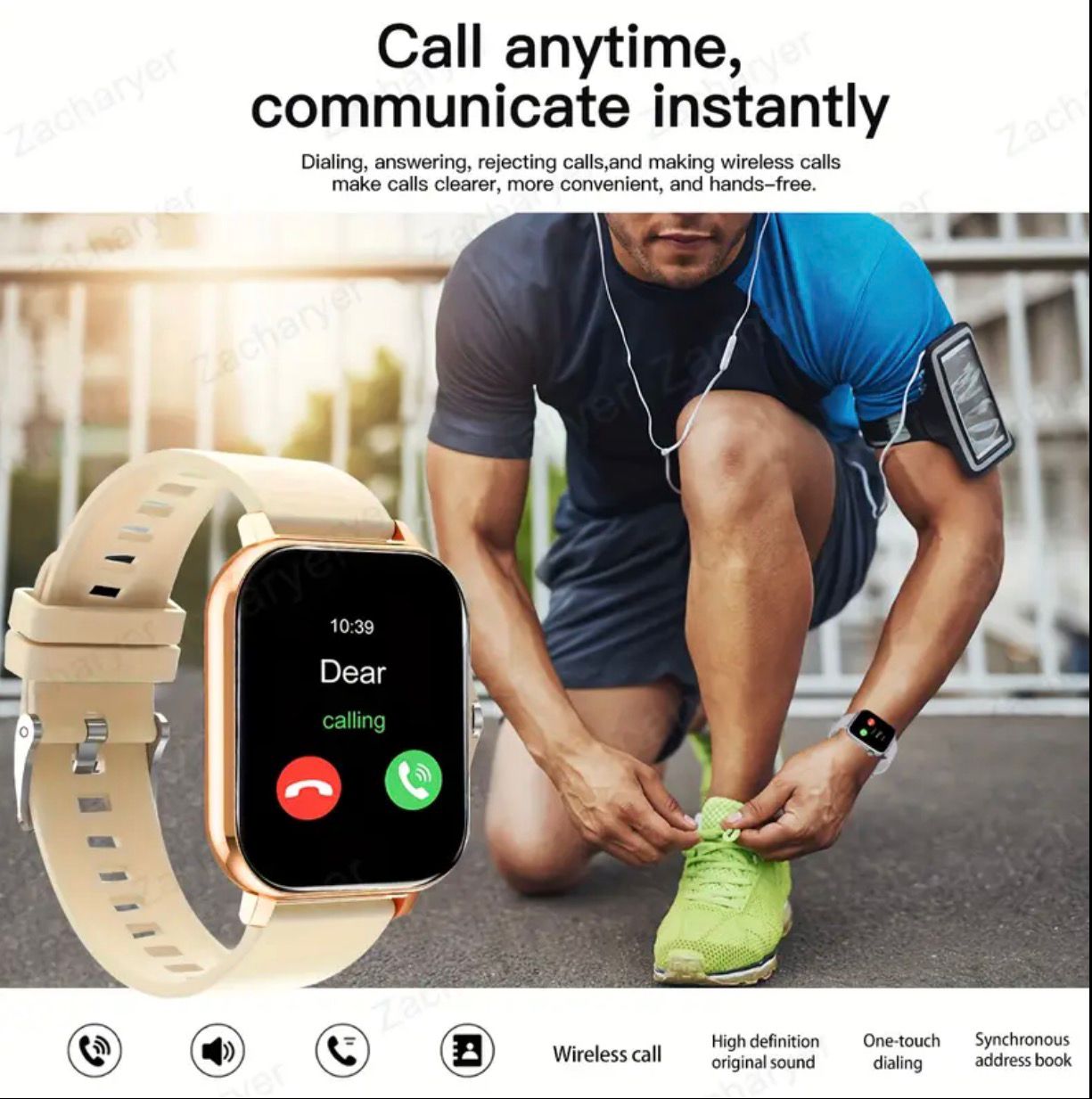 Smart Watch with 1.83&quot; HD Color Screen, Fitness Tracker with Heart Rate, Sleep Monitor, Step Counter, Call &amp; Message Notifications – Compatible with Android &amp; iOS