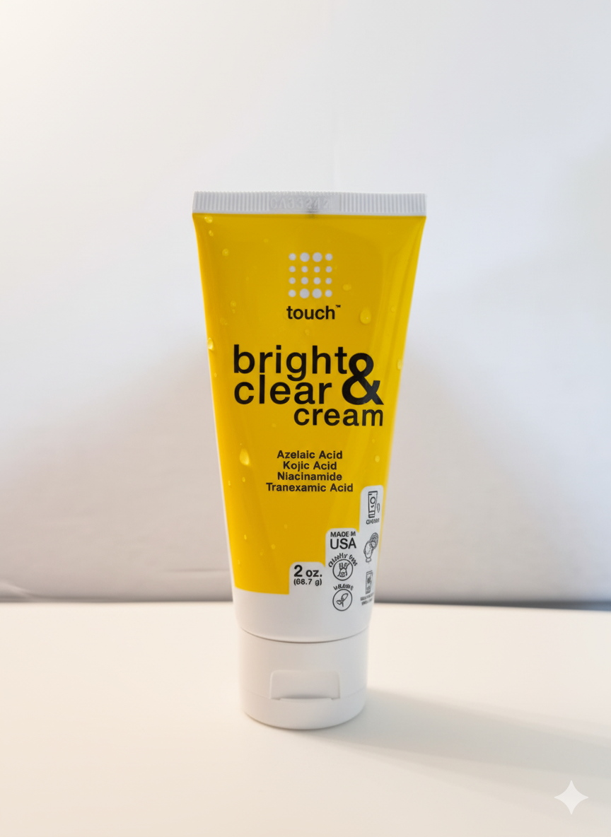 Touch Bright &amp; Clear Cream, 60.7g - Azelaic Acid, Kojic Acid &amp; Niacinamide Treatment for Dark Spots &amp; Brightening