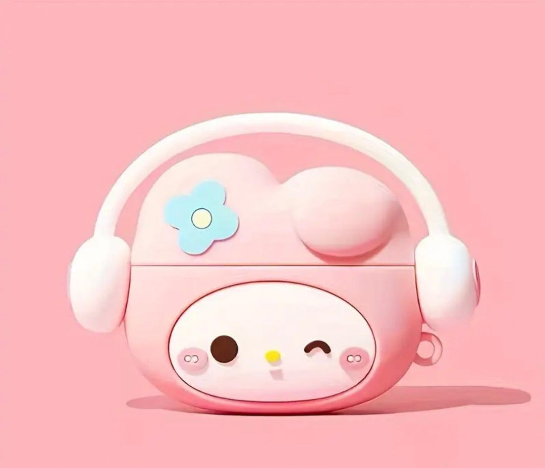 AirPods 3 Sanrio Headphone Case Designed for Hello Kitty And Her Friends - Featuring a Cute Pink And White Design with Bow And Heart Details.