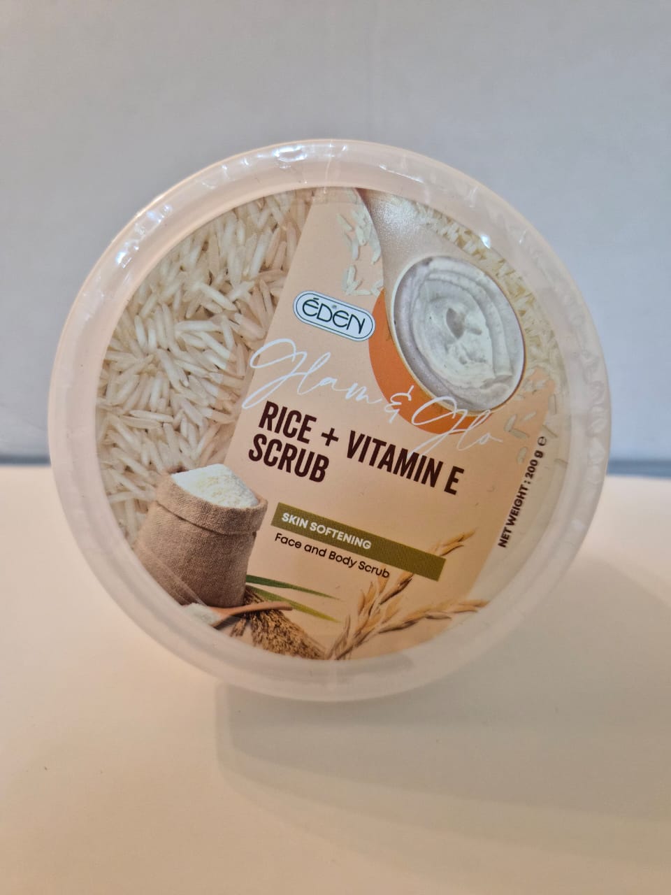 Eden Glam &amp; Glo Rice + Vitamin E Scrub: Gentle Glow-Up 200g