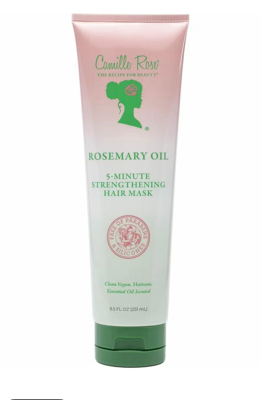 Camille Rose | Rosemary Oil 5 Minute Deep Strengthening Mask | Castor Oil, Peppermint &amp; Rosemary Essential Oils to Encourage Hair Growth &amp; Strengthen | Natural Deep Conditioner | 8.5 fl oz